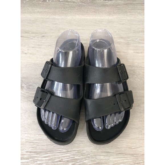 Birkenstock EVA Women's Sandal Black 7 Slip On Comfort Buckle Double Strap Shoes - Picture 2 of 6